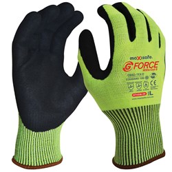 MAXISAFE G-FORCE HI-VIS CUT 5 GLOVE WITH NITRILE PALM